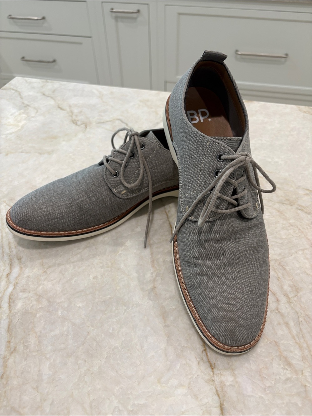 BP. Nordstrom Men’s Grey Canvas Casual Oxford Derby Shoes Size 11
